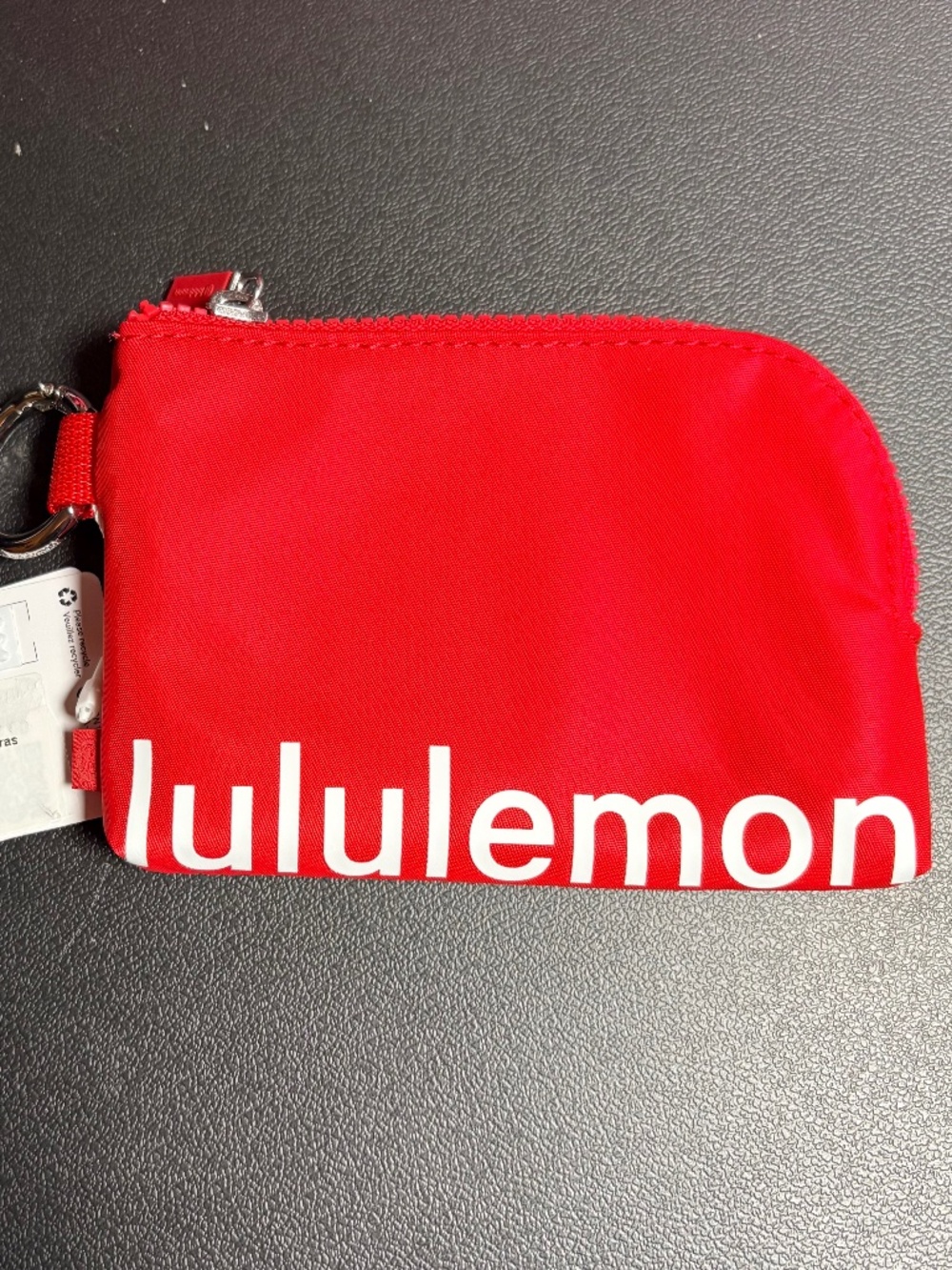 Lululemon Clippable Card Pouch Lulu Red/White NWT Sold Out
